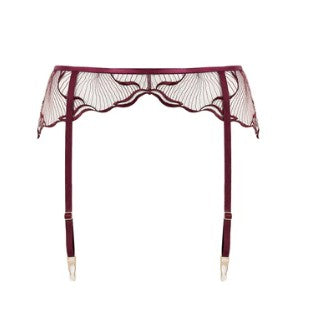 Marabel 3-Piece Thong and Garter Set | Cherry Lacquer