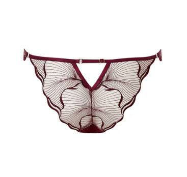 Marabel Embroidered Sheer Bra and Panty Set | Cherry Lacquer