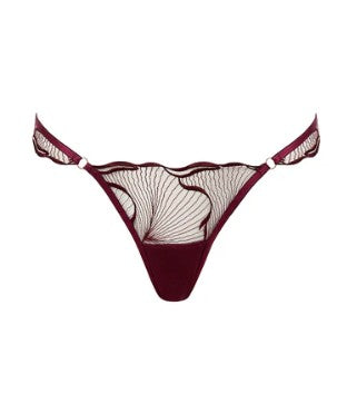 Marabel Embroidered Sheer Bra and Panty Set | Cherry Lacquer