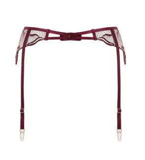 Marabel 3-Piece Thong and Garter Set | Cherry Lacquer