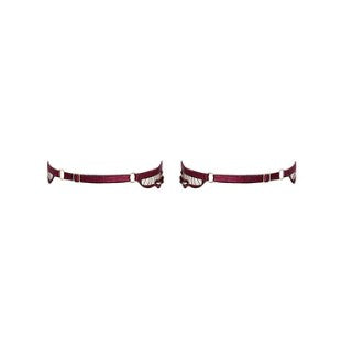 Marabel 3-Piece Thong and Garter Set | Cherry Lacquer