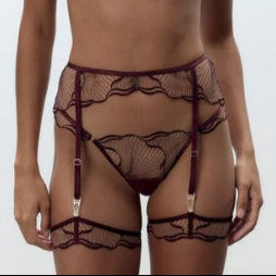 Garter, Thong, lingerie set, red