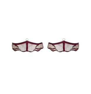Marabel 3-Piece Thong and Garter Set | Cherry Lacquer