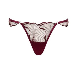 Marabel 3-Piece Thong and Garter Set | Cherry Lacquer