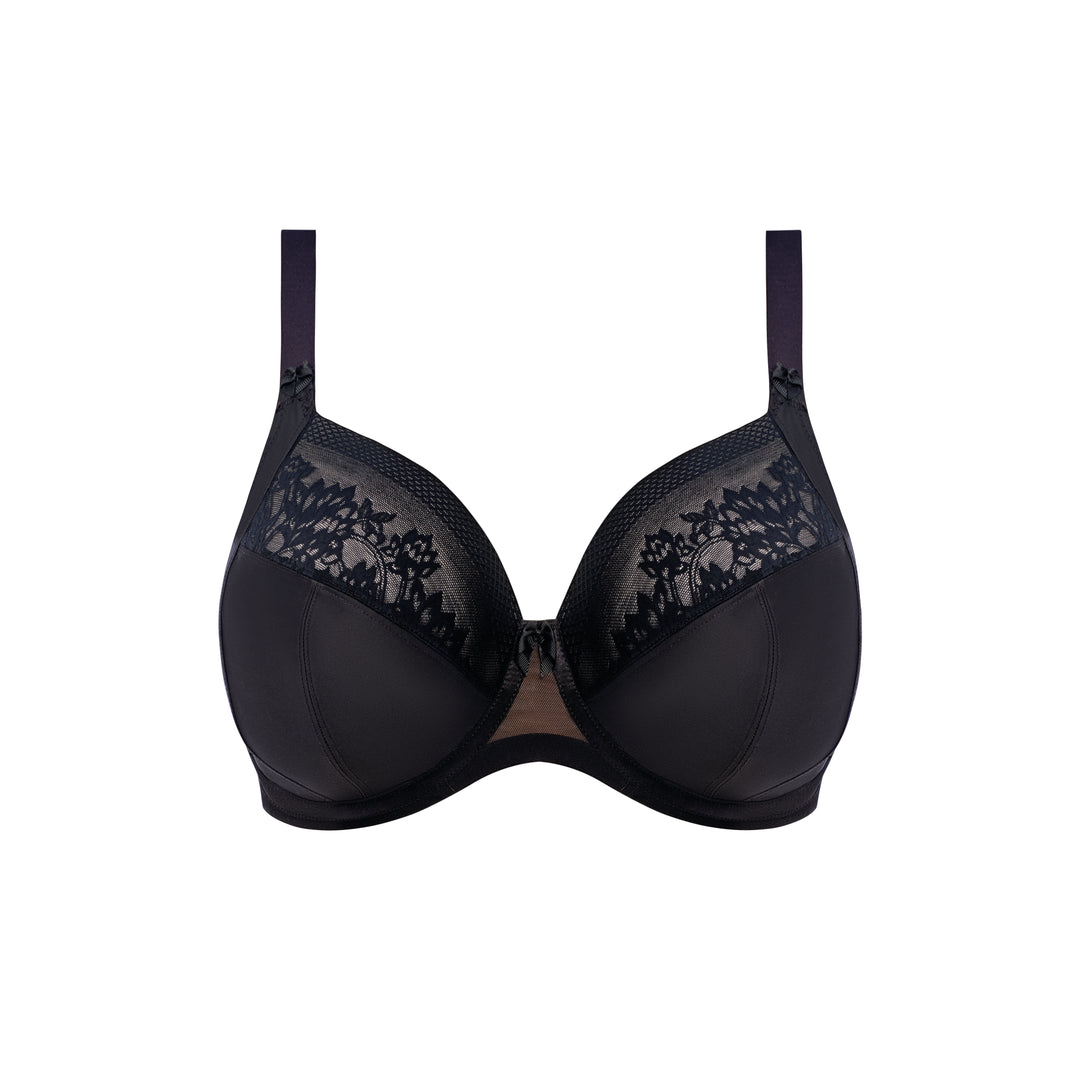 basic bra, everyday bra, black, plunge, full bust, plus