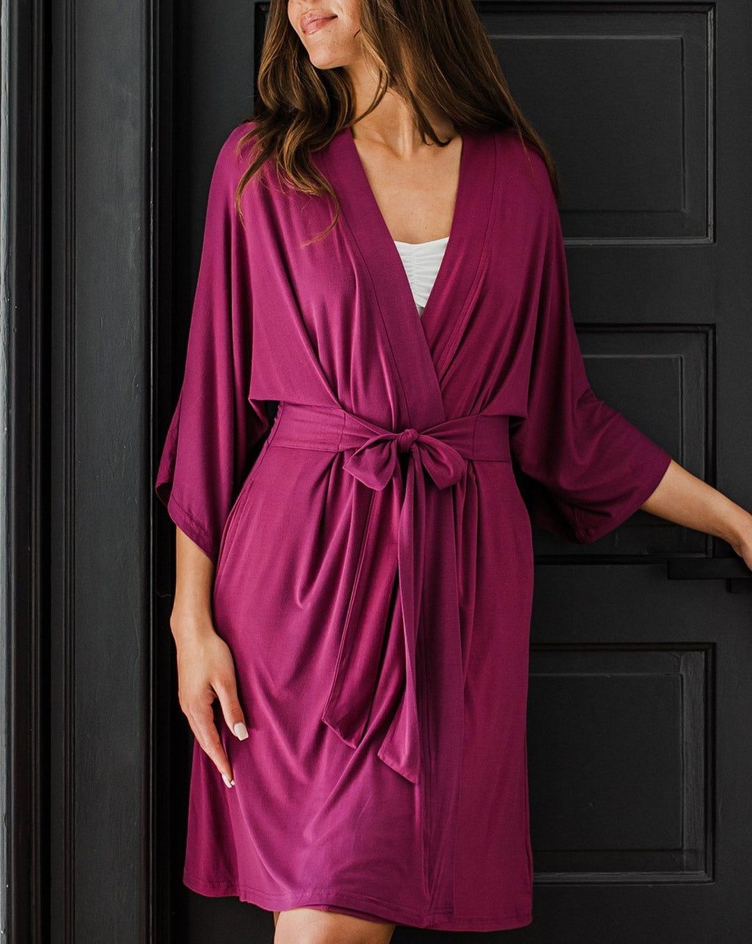 Nina Elbow Sleeve Belted Bamboo Robe