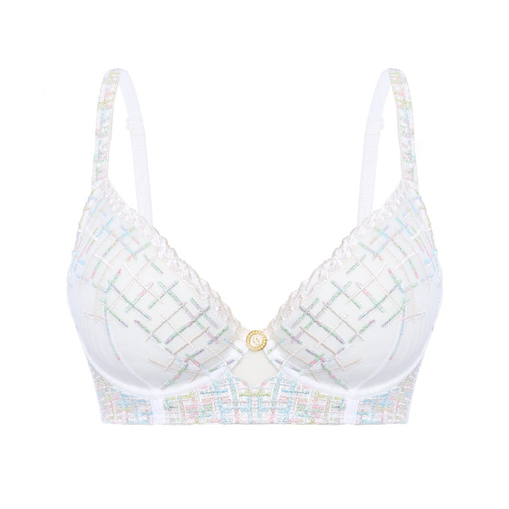 French lingerie plunge tweed full bust bra bustier