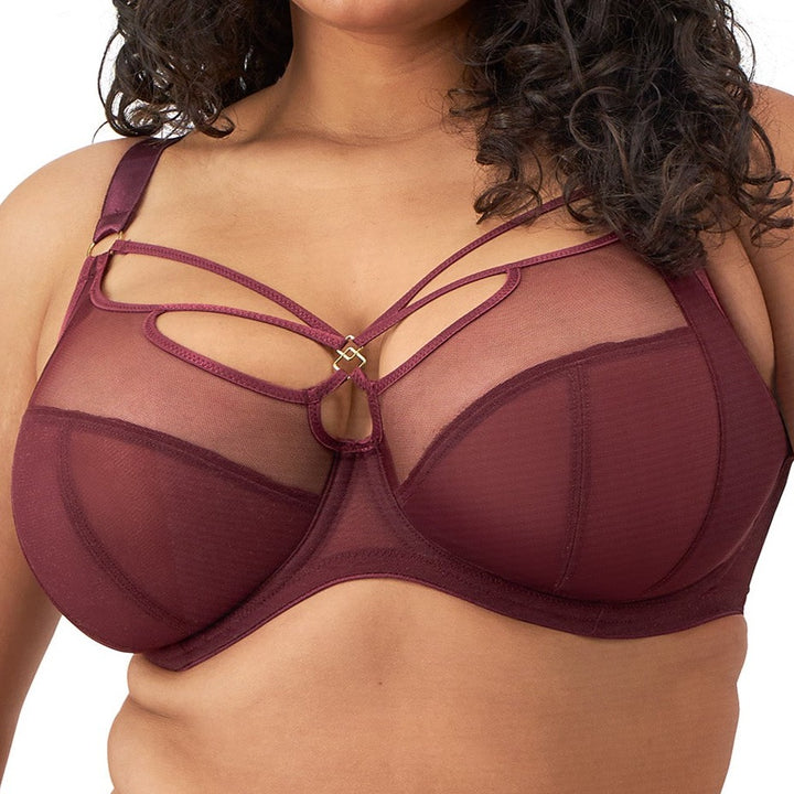 Sachi Strappy Plunge Bra| Cabernet