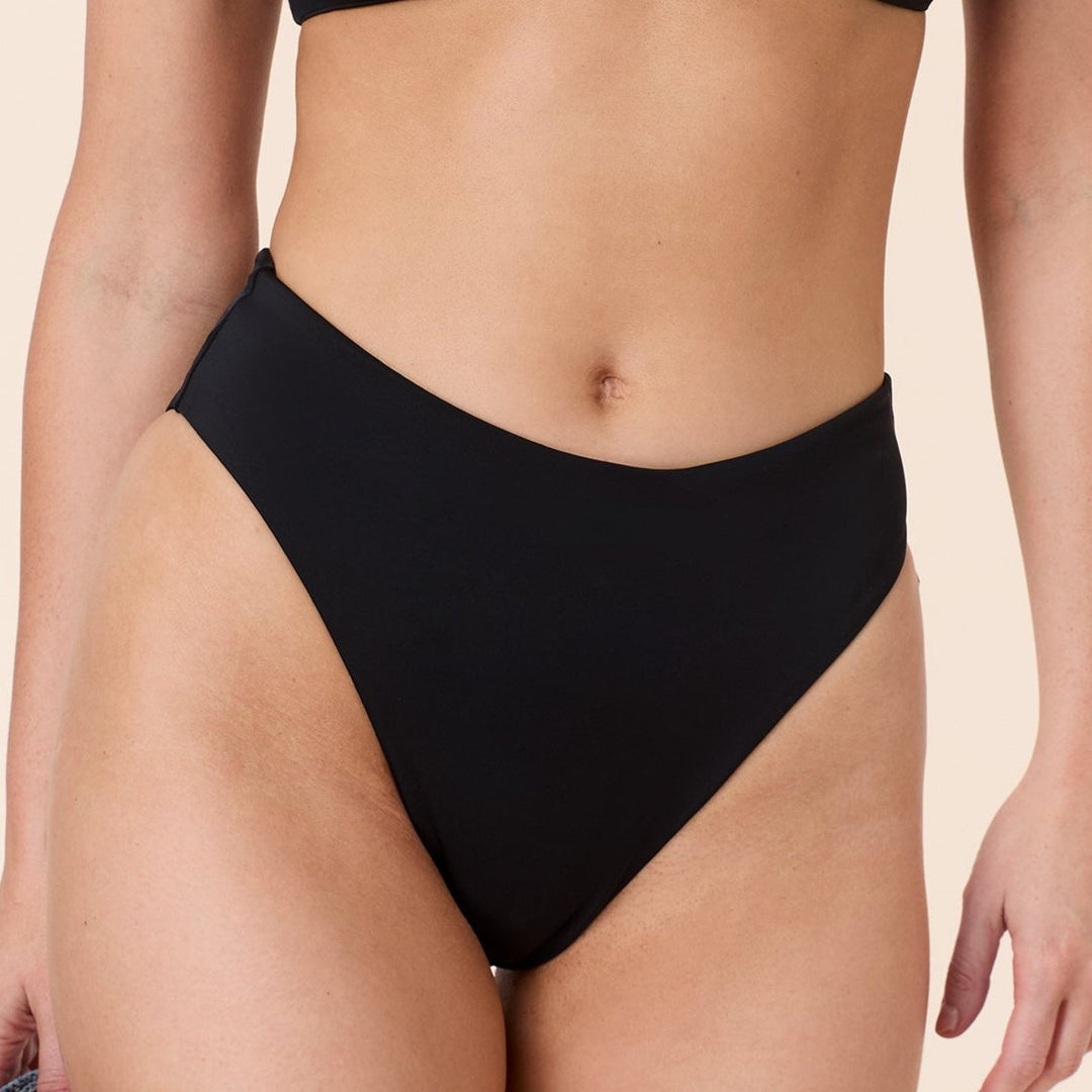 The 90s High Waist Bikini Bottom - Eco - Black