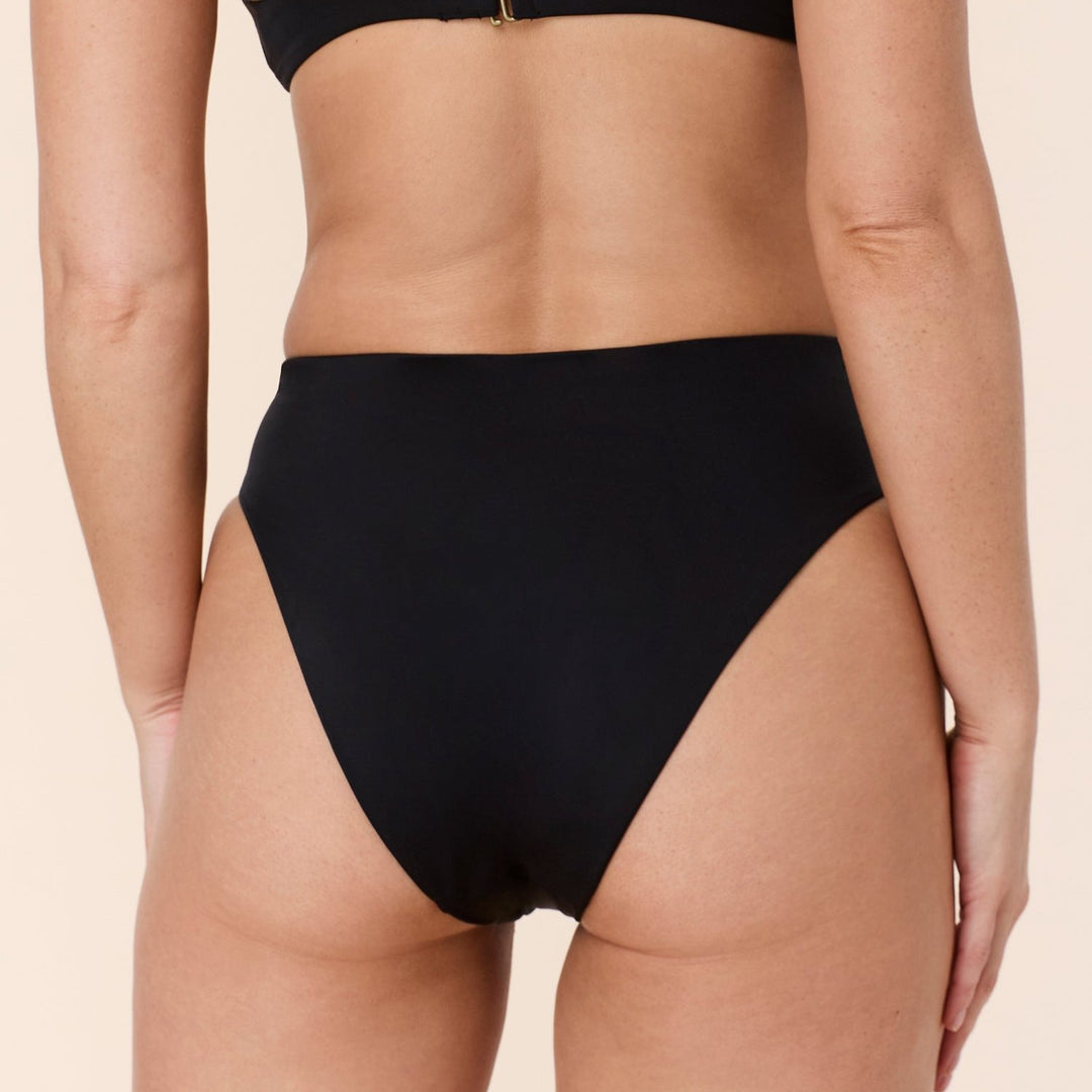 The 90s High Waist Bikini Bottom - Eco - Black