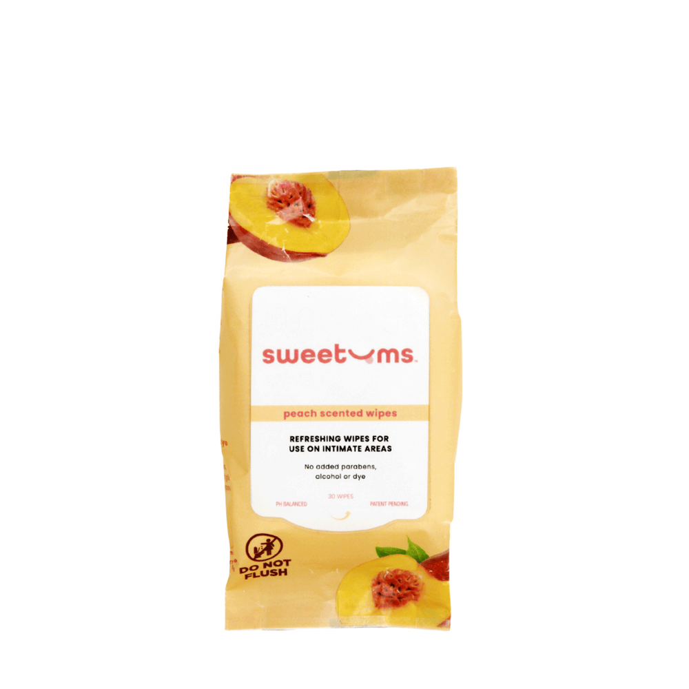 Sweetums Peach Scented Unflavored Daily Wipes for Intimate Areas