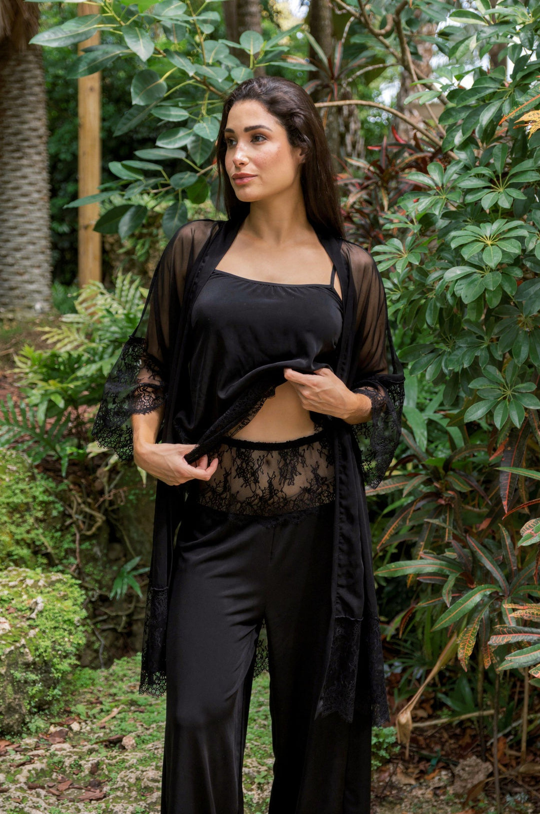 Black Orchid Lace-Trimmed Tank