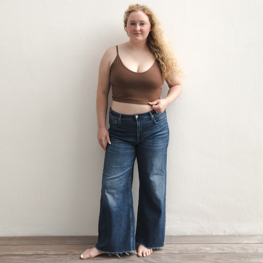 The Kyla - Double Layer Crop - Dark Nude