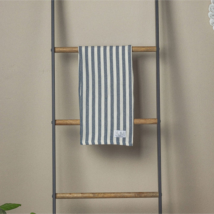 Vertical Stripe Turkish Hand/Tea Towel Set | Red - Taupe - Navy - No Fringe