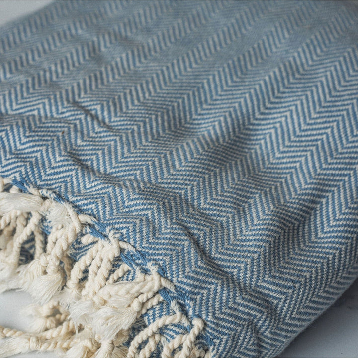 Chevron Turkish Throw with Tassels | Turkish Blanket