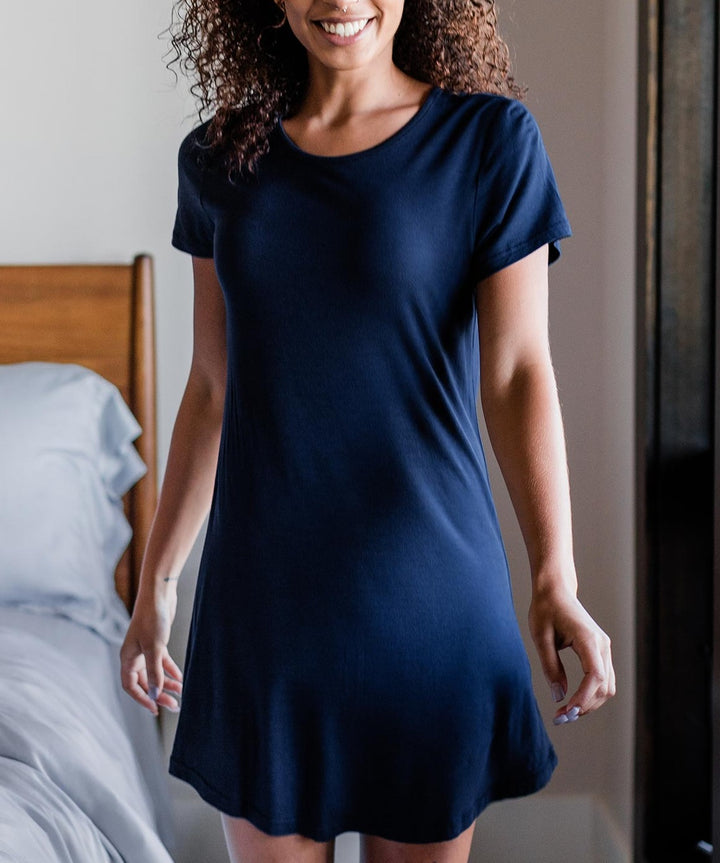 Betsy Short Sleeve Fitted Bamboo Nightshirt