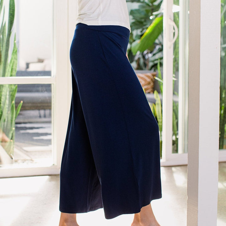 Jaden Wide Leg Cropped Bamboo Pant