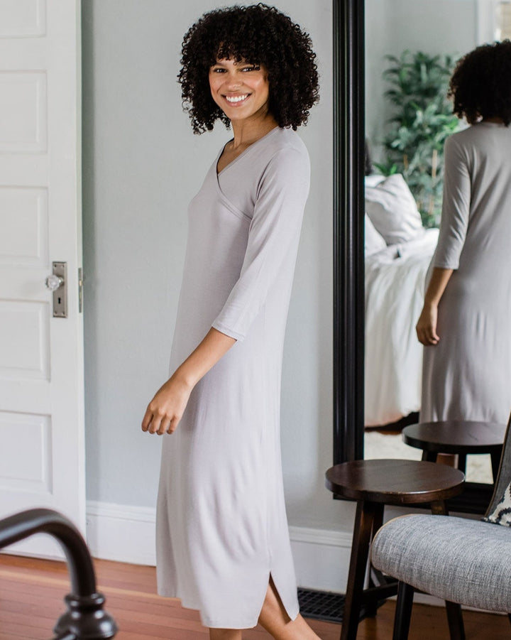 Haley Crossover Front 3/4 Sleeve Bamboo Nightgown