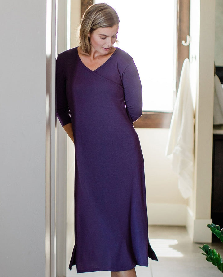 Haley Crossover Front 3/4 Sleeve Bamboo Nightgown