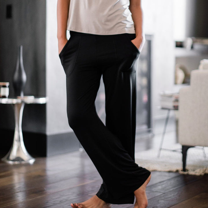 Kayla Wide Leg Foldover Waist Bamboo Pant