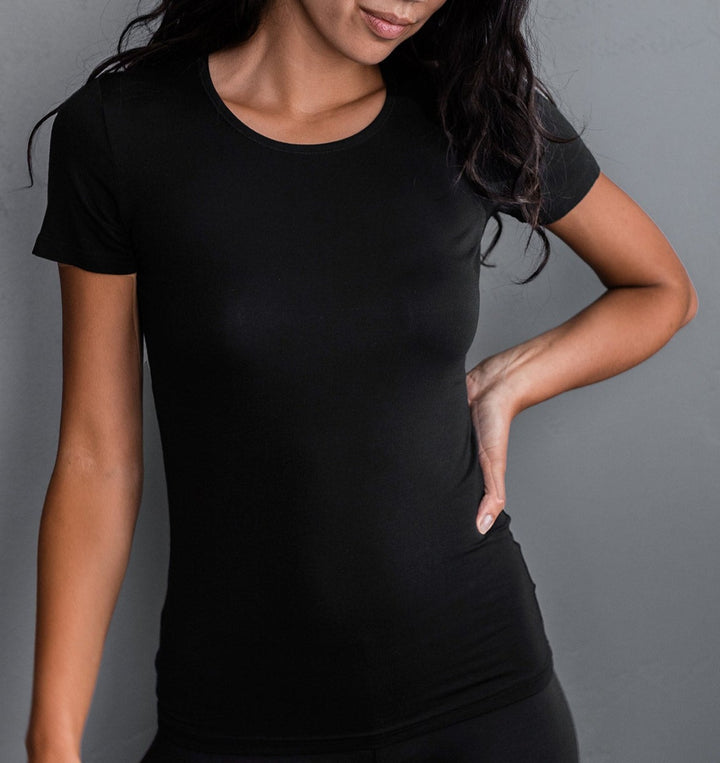 Nicole Short Sleeve Fitted Bamboo Tee Shirt