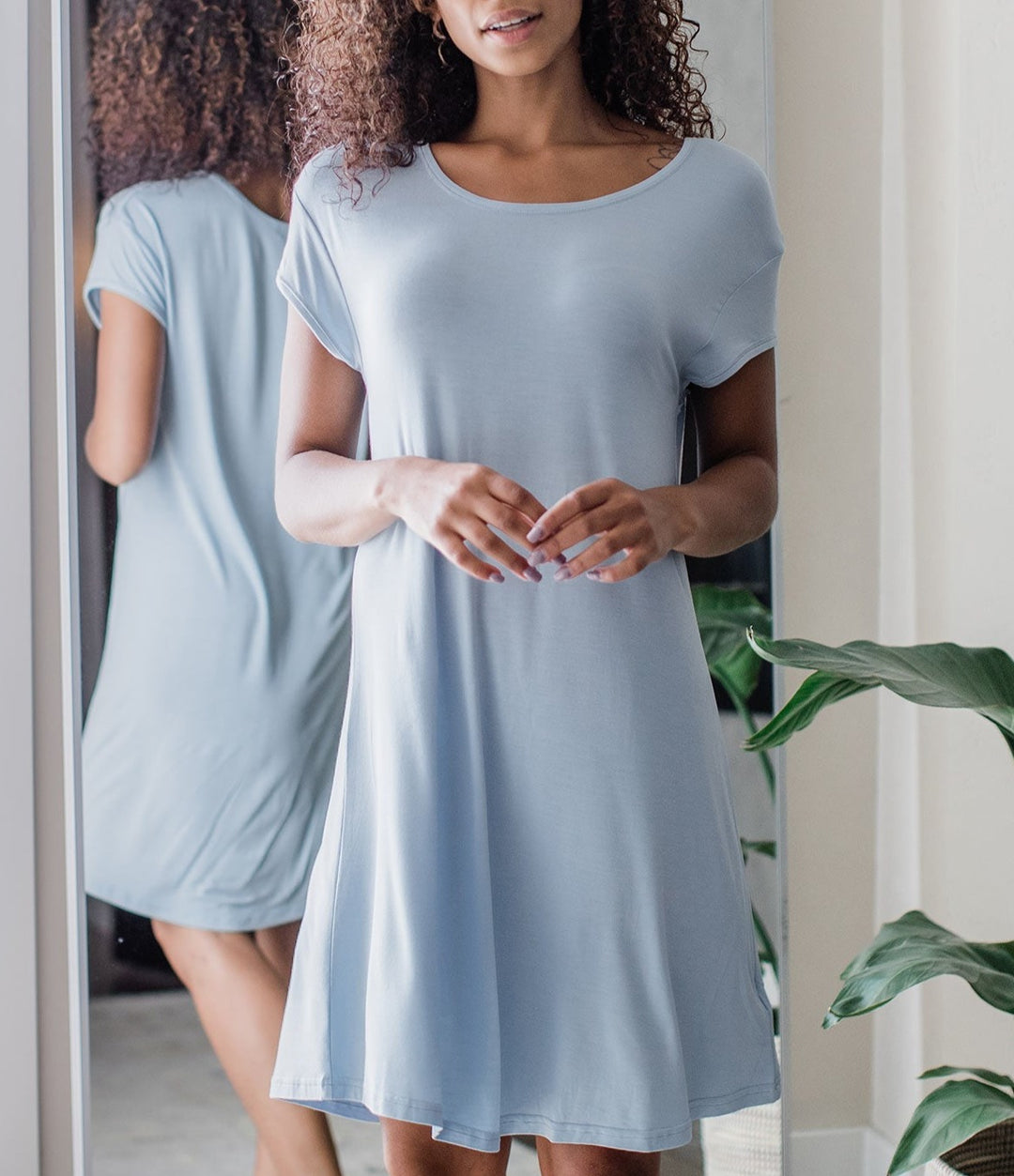 Penelope Cap Sleeve Oversized Bamboo Nightshirt