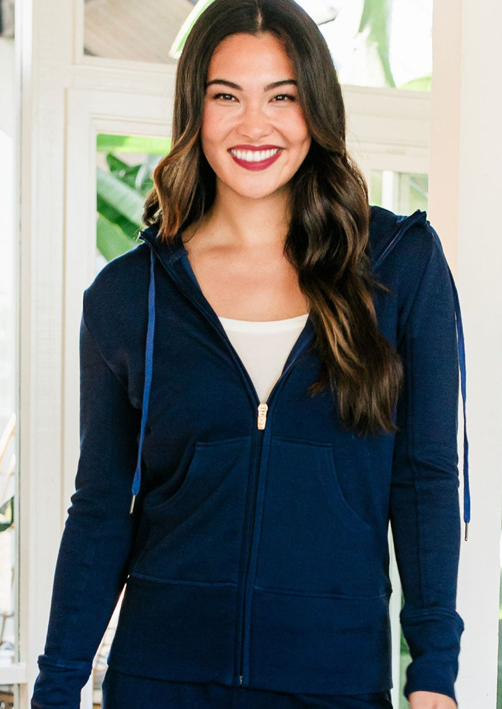 Scarlet Zip-Up Bamboo & Organic Cotton Hooded Jacket Sweatshirt