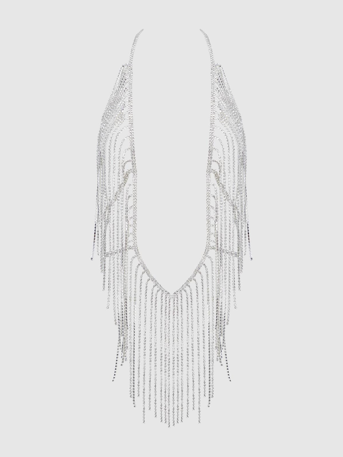 Rhinestone bodysuit against a plain background