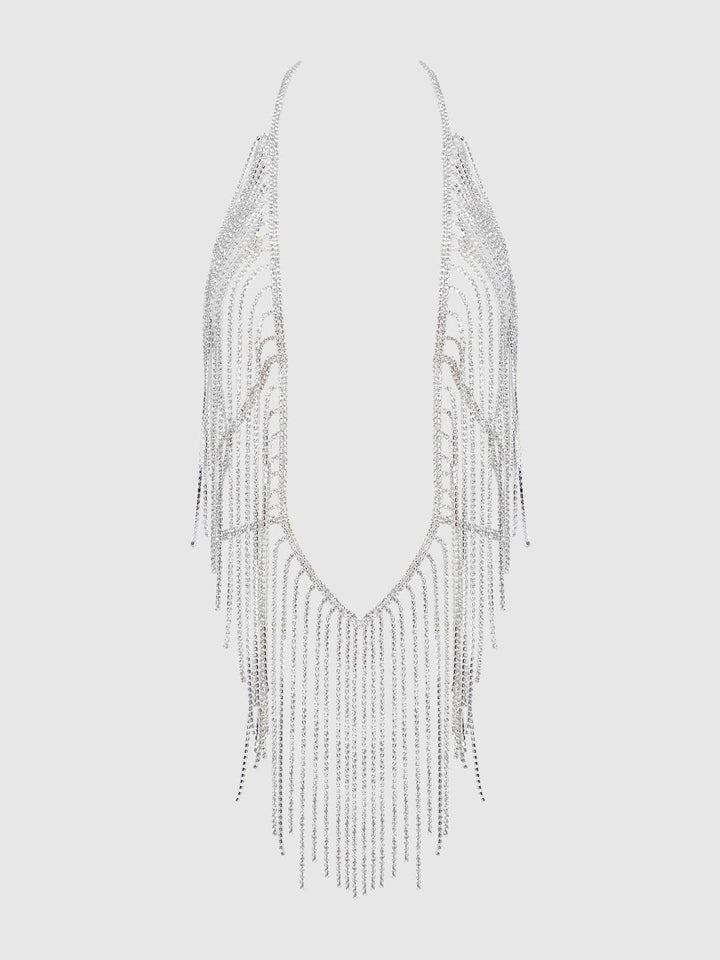 Rhinestone bodysuit against a plain background