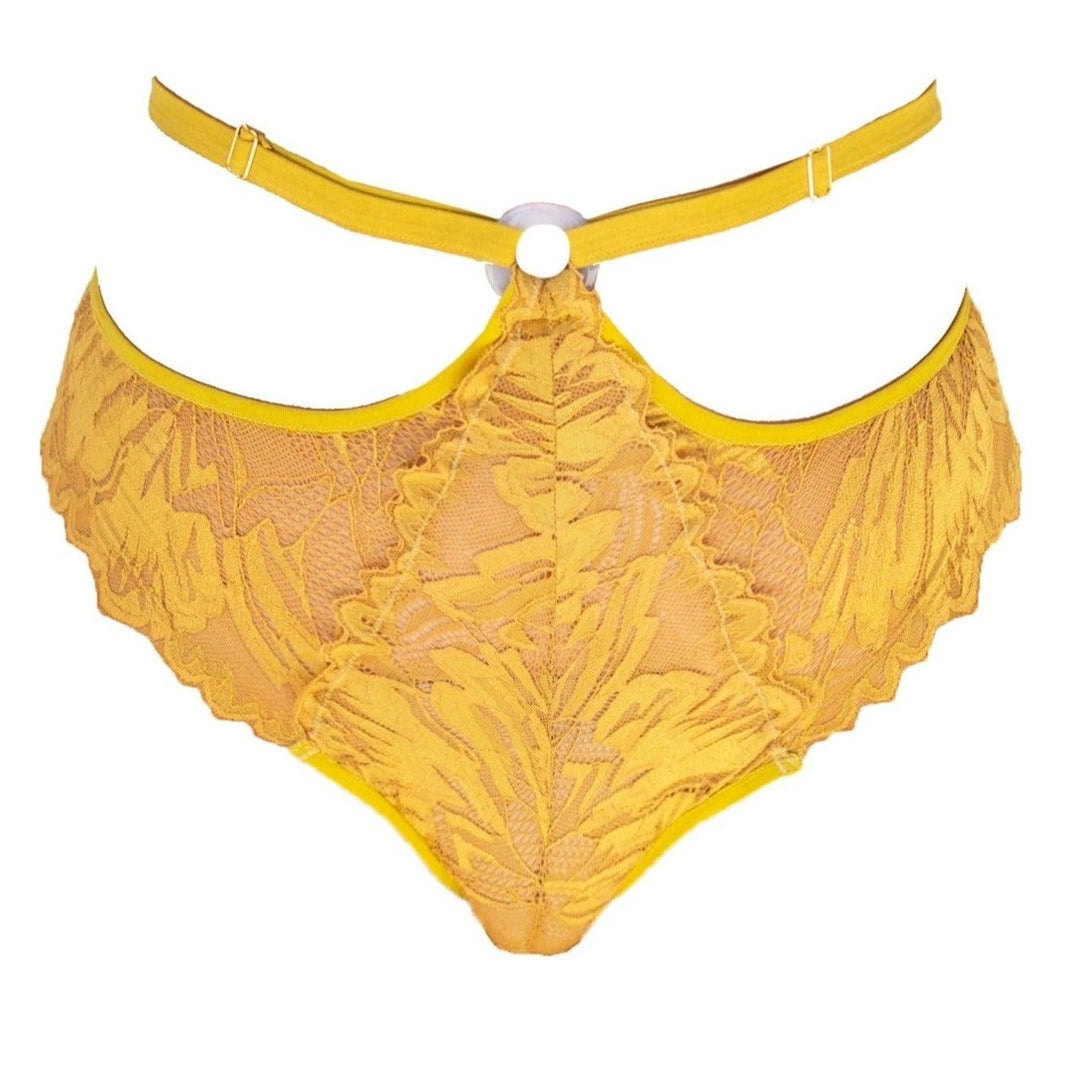 Atlantis Sun Coral Lace and Mother of Pearl Ring High-waisted Panty
