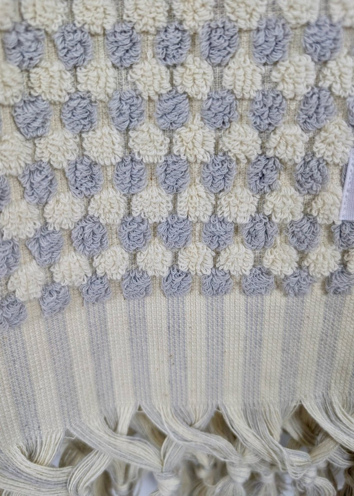 Bloom Collection - Oversized Hand Towel – Plush Turkish Cotton Hand Towel with Raised Pattern (17.5" x 35")