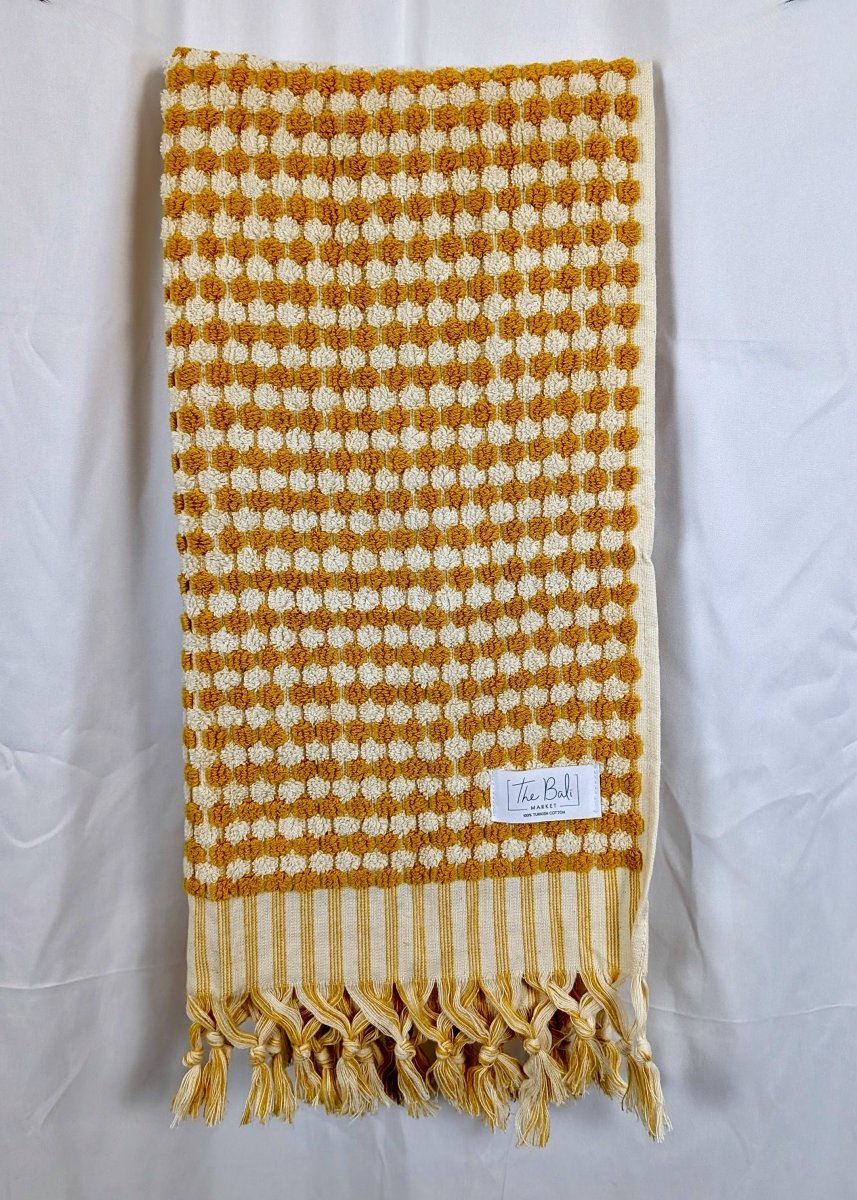 Bloom Collection - Oversized Hand Towel – Plush Turkish Cotton Hand Towel with Raised Pattern (17.5" x 35")