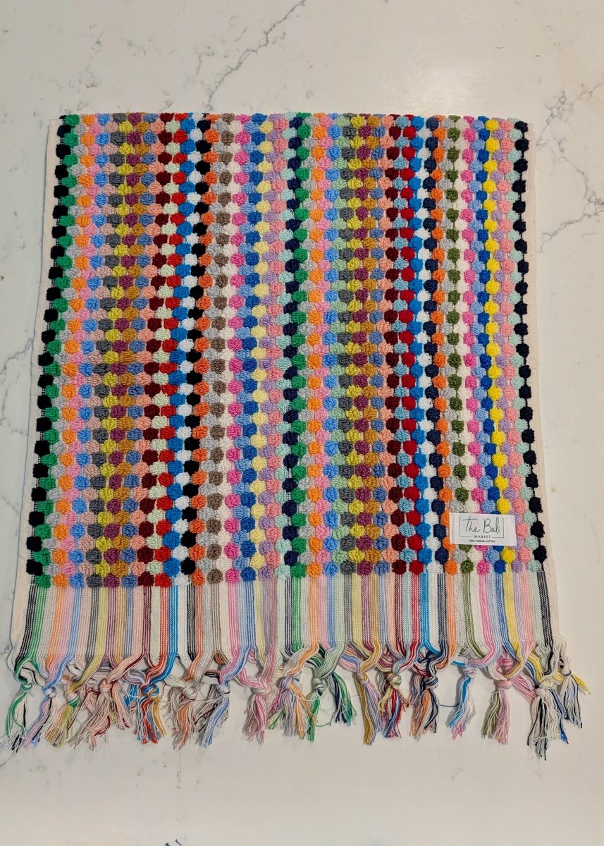 Bloom Collection - Oversized Hand Towel – Plush Turkish Cotton Hand Towel with Raised Pattern (17.5" x 35")