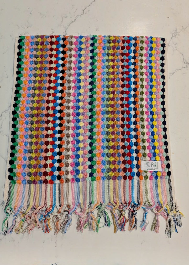 Bloom Collection - Oversized Hand Towel – Plush Turkish Cotton Hand Towel with Raised Pattern (17.5" x 35")