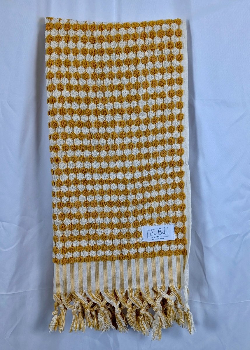 Bloom Collection - Oversized Hand Towel – Plush Turkish Cotton Hand Towel with Raised Pattern (17.5" x 35")