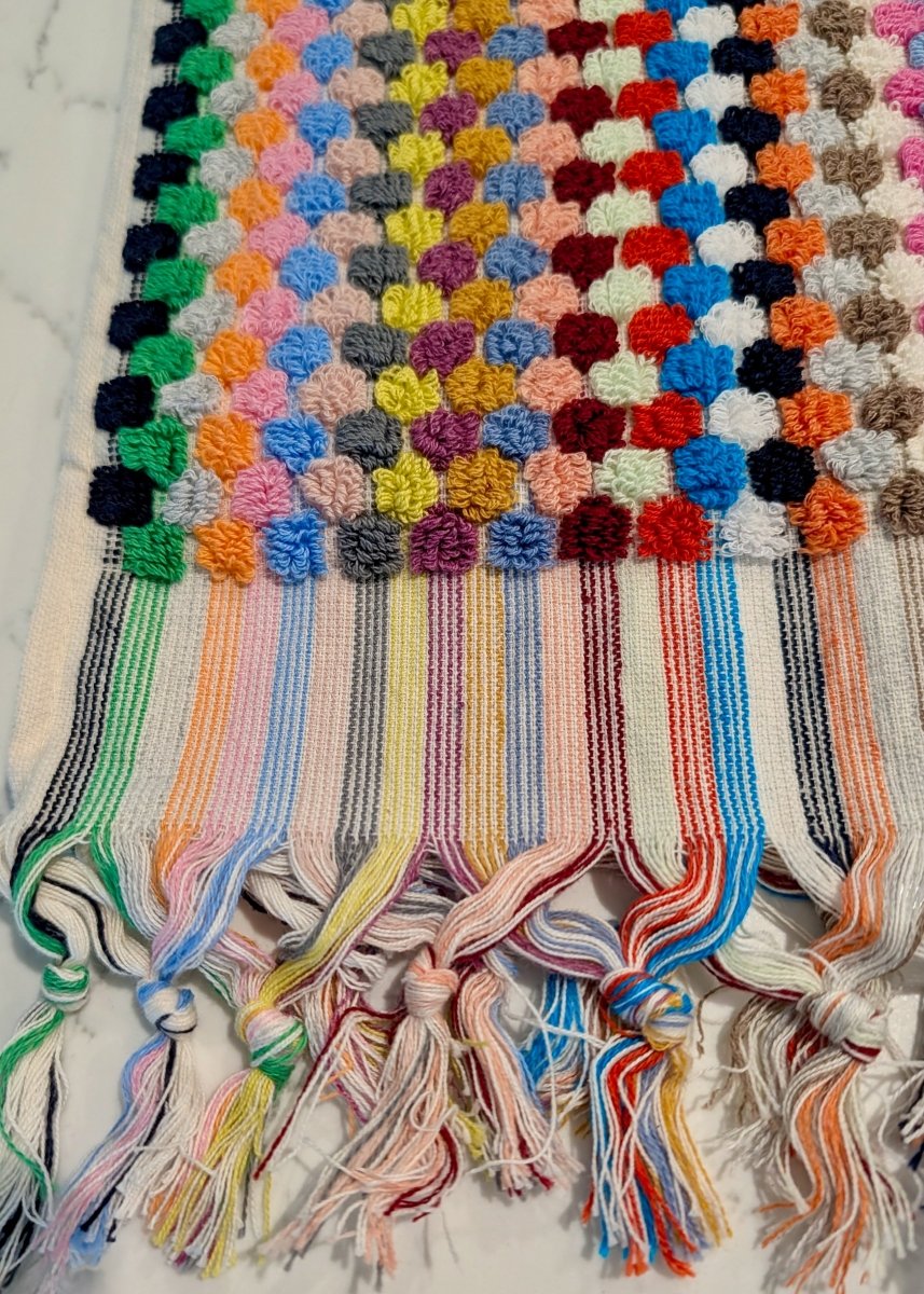 Bloom Collection - Oversized Hand Towel – Plush Turkish Cotton Hand Towel with Raised Pattern (17.5" x 35")