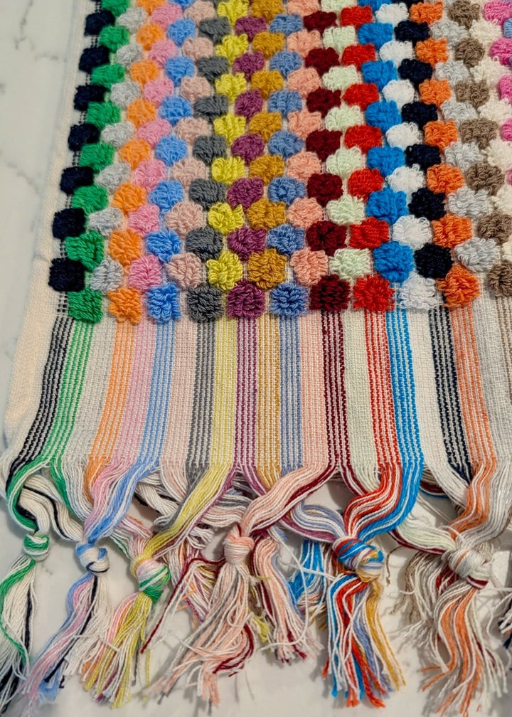 Bloom Collection - Oversized Hand Towel – Plush Turkish Cotton Hand Towel with Raised Pattern (17.5" x 35")