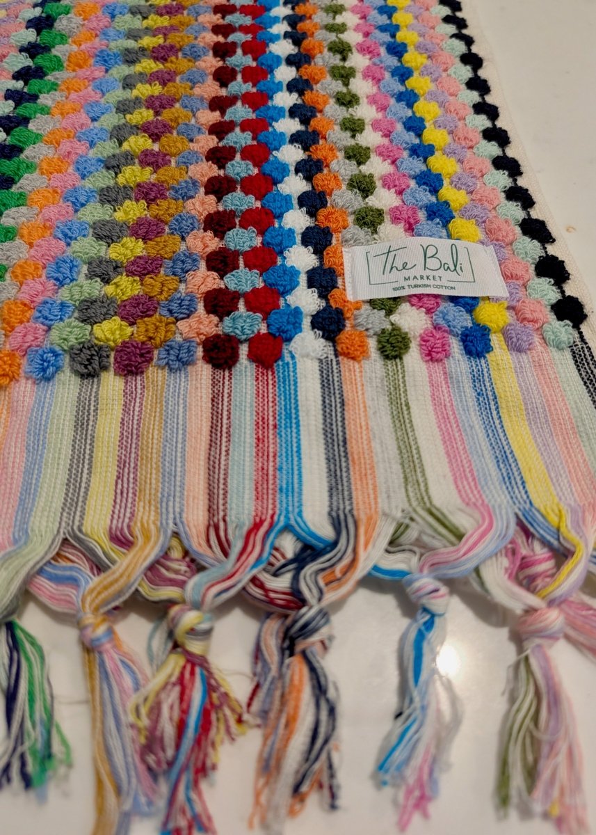 Bloom Collection - Oversized Hand Towel – Plush Turkish Cotton Hand Towel with Raised Pattern (17.5" x 35")