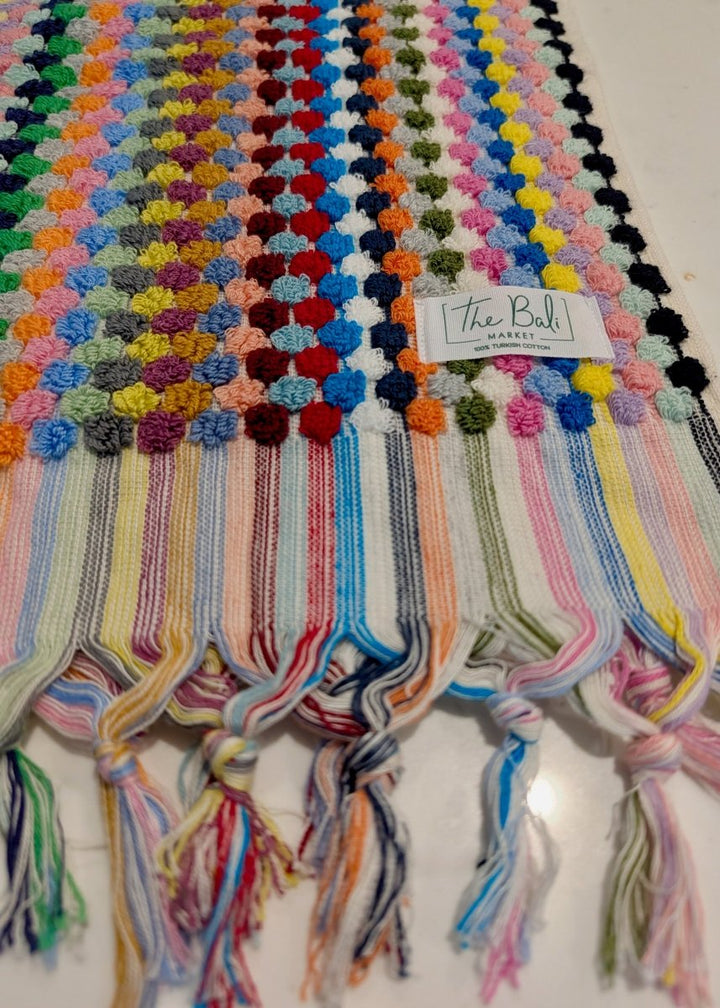 Bloom Collection - Oversized Hand Towel – Plush Turkish Cotton Hand Towel with Raised Pattern (17.5" x 35")