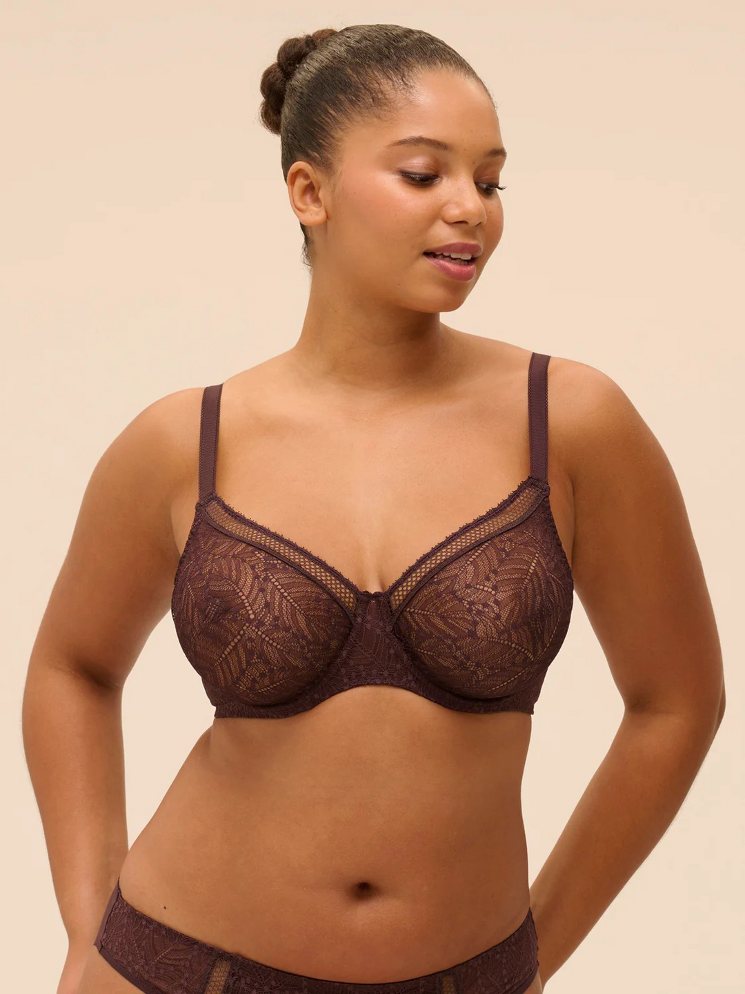 Comete Unlined Seamless T-shirt Bra | Plum Chocolate