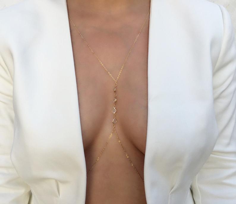 CRYSTAL BODY CHAIN (ADJUSTABLE)