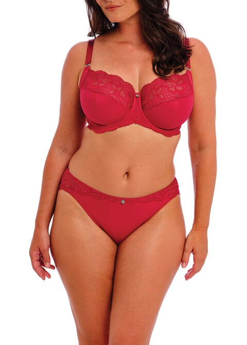 Red lingerie set on a white background
