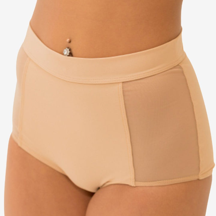 Beige women's underwear on a white background
