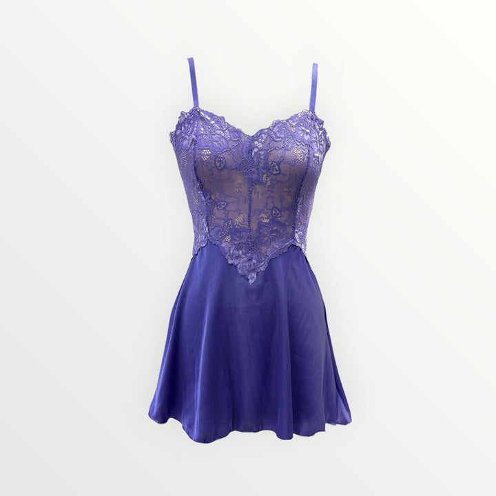 Hydrangea Satin and Lace Short Nightie
