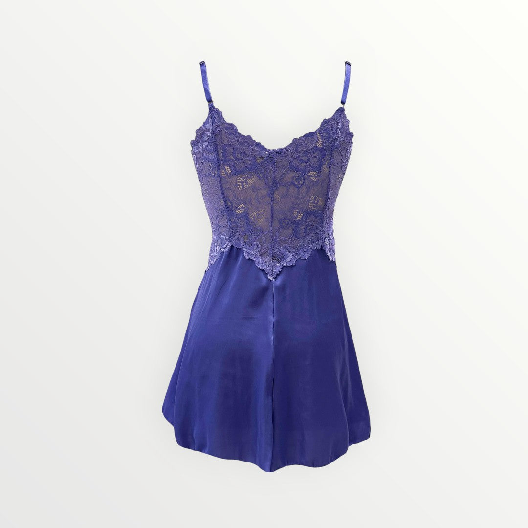 Hydrangea Satin and Lace Short Nightie