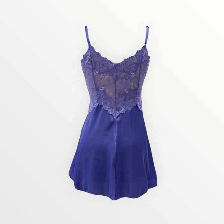 Hydrangea Satin and Lace Short Nightie