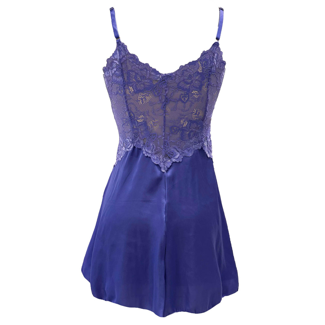 Hydrangea Satin and Lace Short Nightie