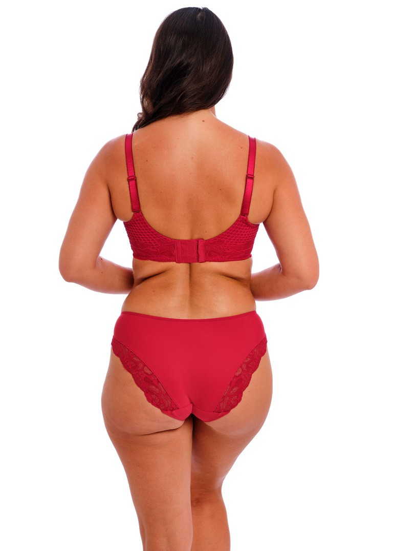 Red lingerie set on a white background