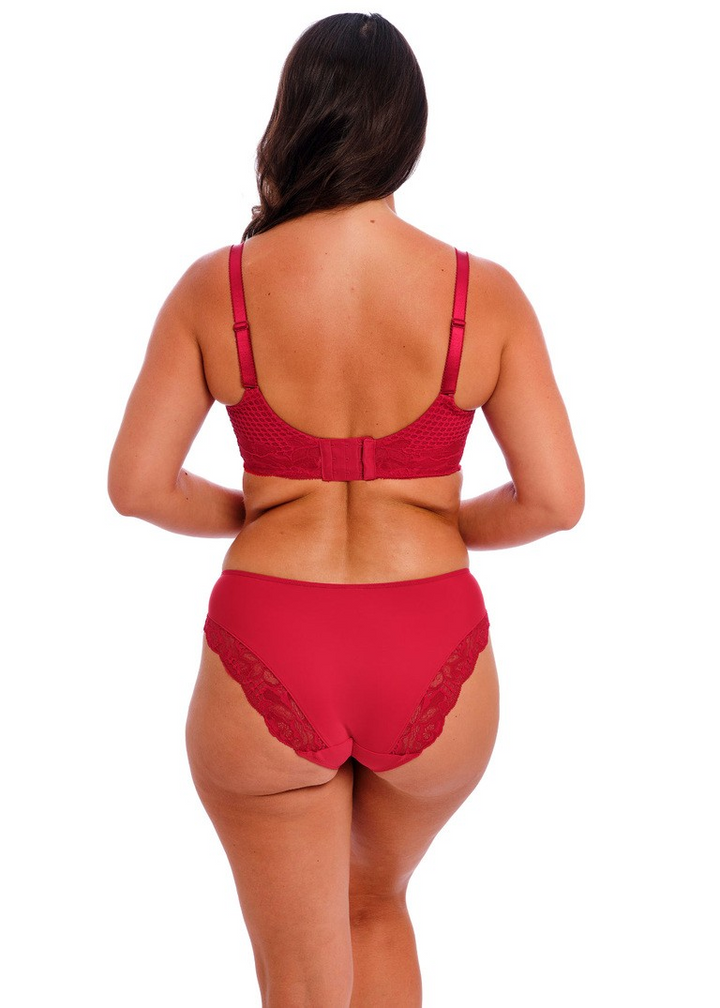 Red lingerie set on a white background