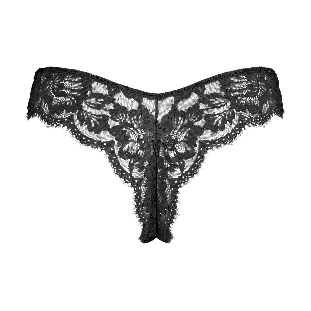 all lace black thong German lingerie rear